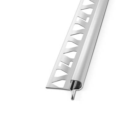 PROTECTO - Zaoblený schodový profil z ušľachtilej ocele - povrch leštený - L=2,70 m /  h =9 a 11 mm